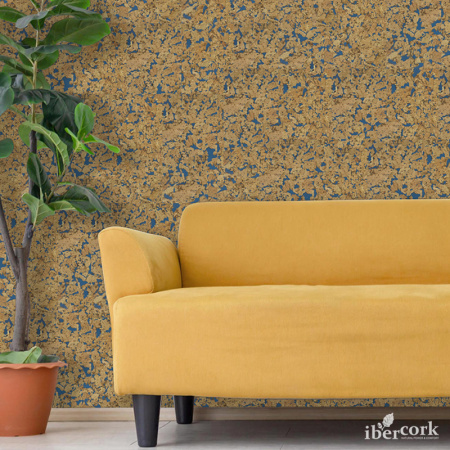 Пробковое настенное покрытие в пластинах EasyCork Кориа азул